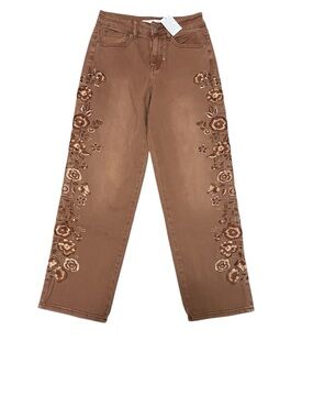 839. ALTARD STATE Rosewood Embroidered Straight-Leg Jeans Sz 24 NWT